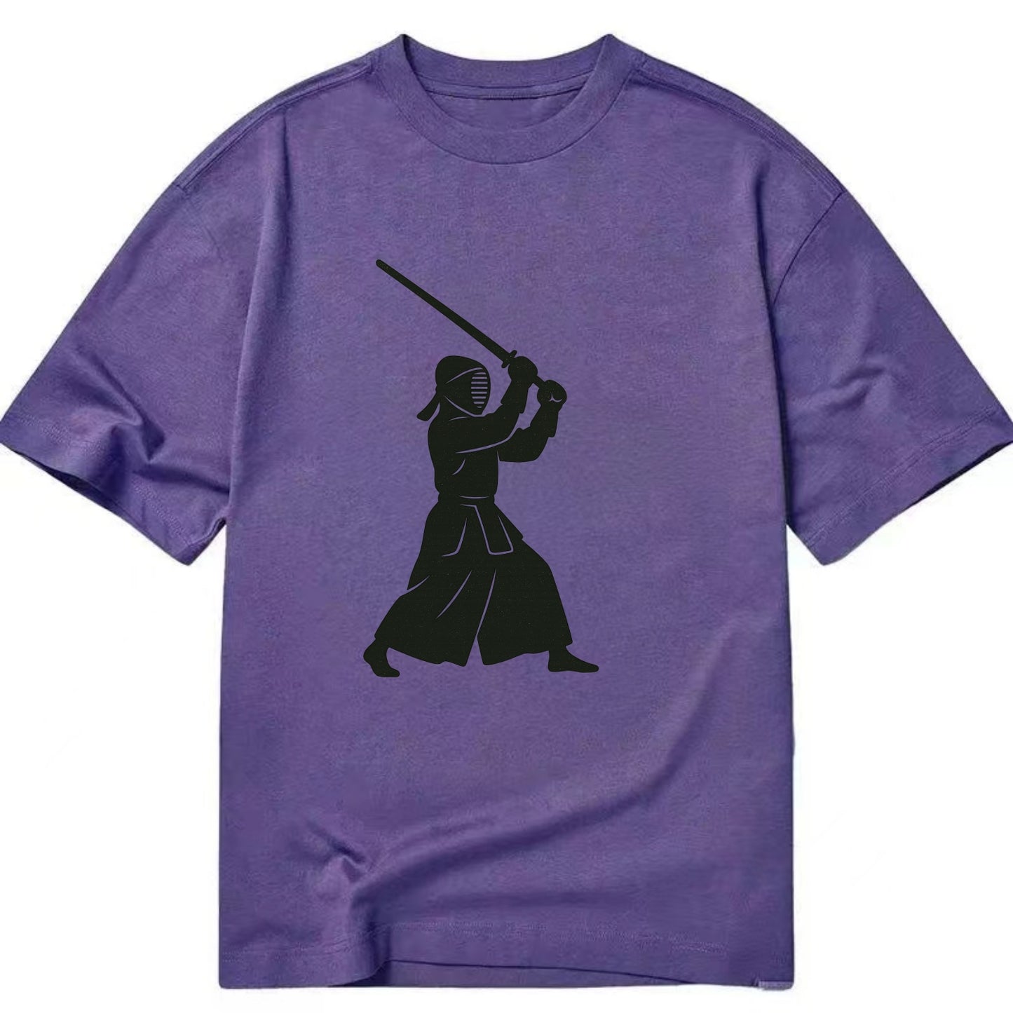 Kendo swordsman in striking stance - Classic T-shirt - Purple