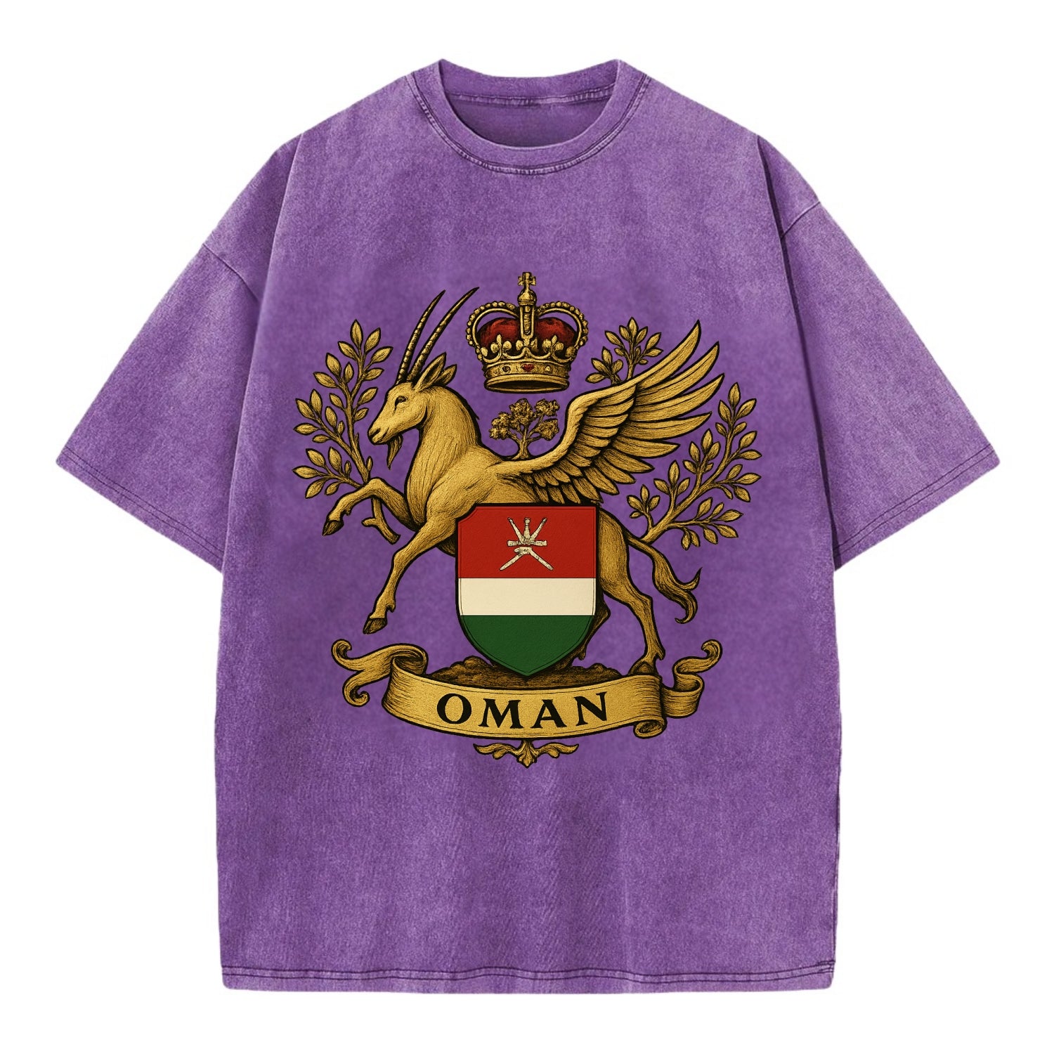 Oman Heritage Badge  - Vintage T-shirt - Purple