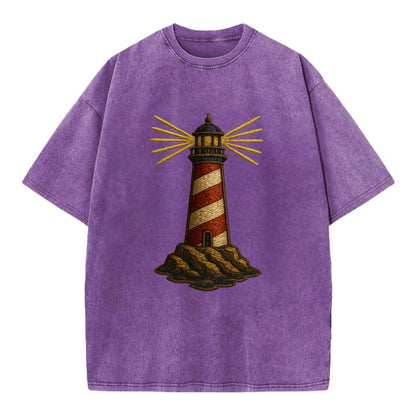 Lighthouse  - Vintage T-shirt - Purple