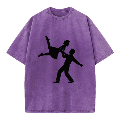 Swing dancers aerial lift - Vintage T-shirt - Purple