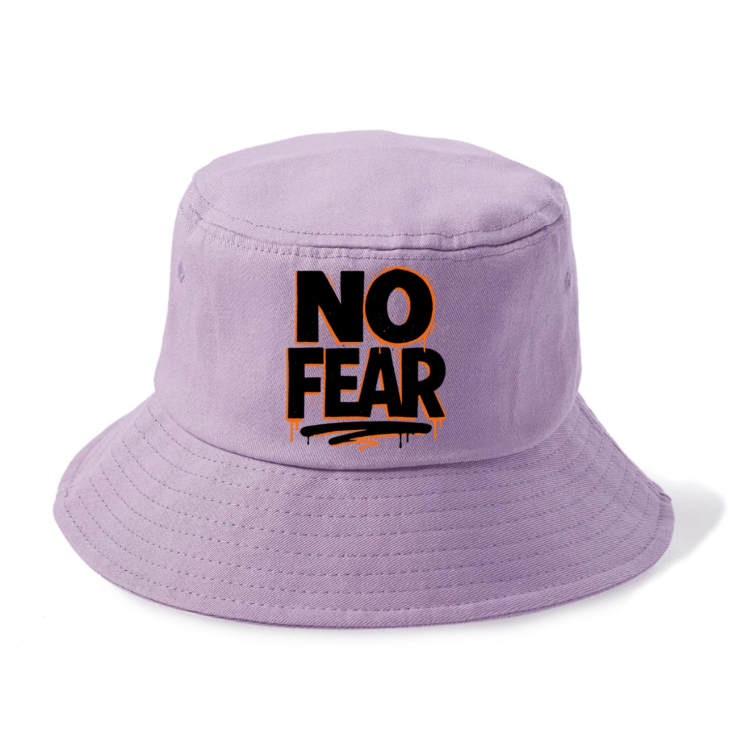 Bold typography design - "NO FEAR" - courage, bravery - Bucket Hat - Purple