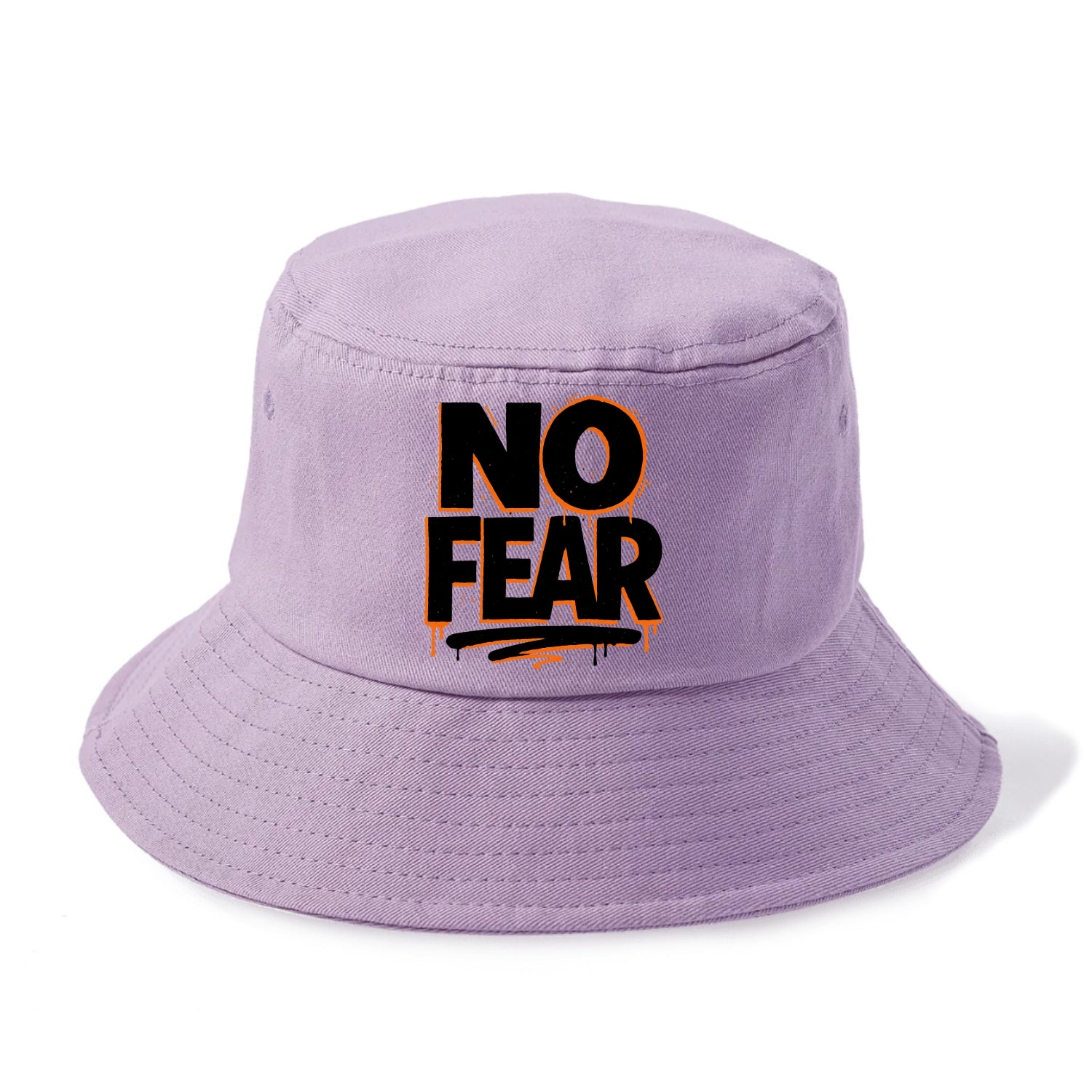 Bold typography design - "NO FEAR" - courage, bravery - Bucket Hat - Purple