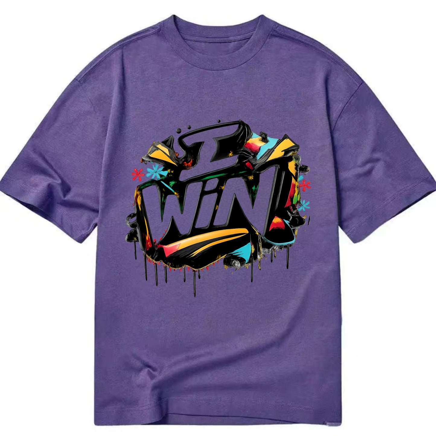 Bold typography design - "I WIN" - victory mindset, winning - Classic T-shirt - Purple