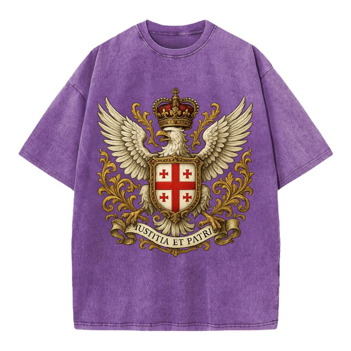 Georgia White Eagle Emblem  - Vintage T-shirt - Purple