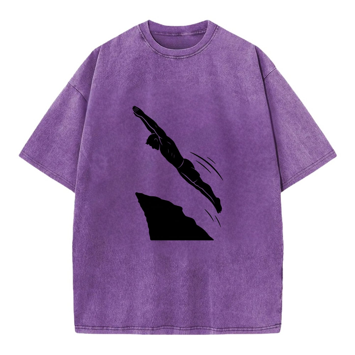 Cliff diver perfect form - Vintage T-shirt - Purple