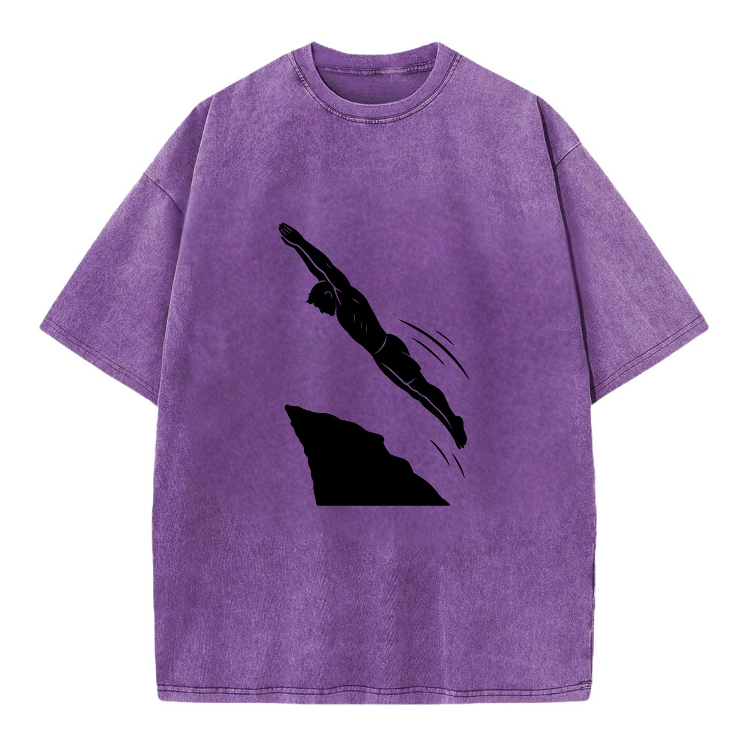 Cliff diver perfect form - Vintage T-shirt - Purple