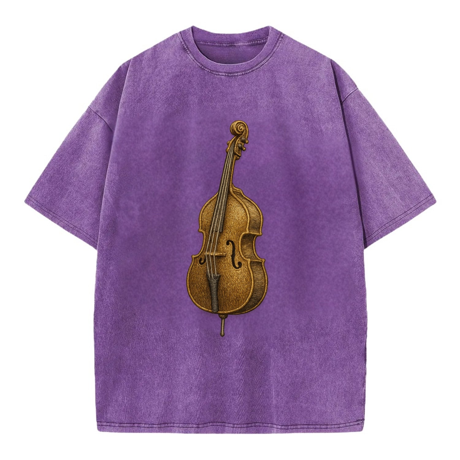 Acoustic Bass  - Vintage T-shirt - Purple