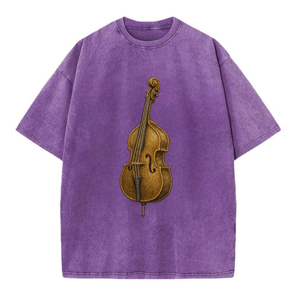 Acoustic Bass  - Vintage T-shirt - Purple