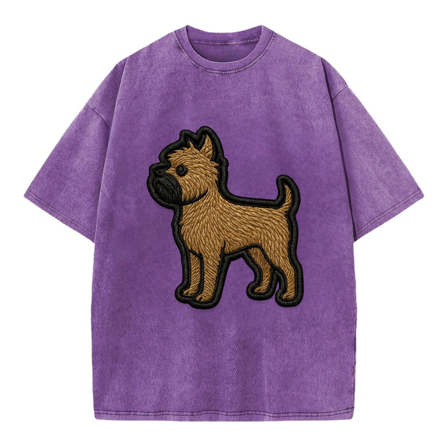 Affenpinscher - Contemporary wiry design - Vintage T-shirt - Purple