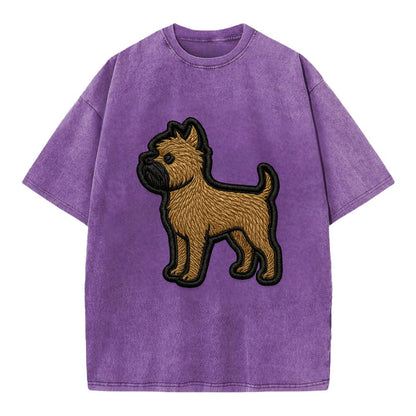 Affenpinscher - Contemporary wiry design - Vintage T-shirt - Purple