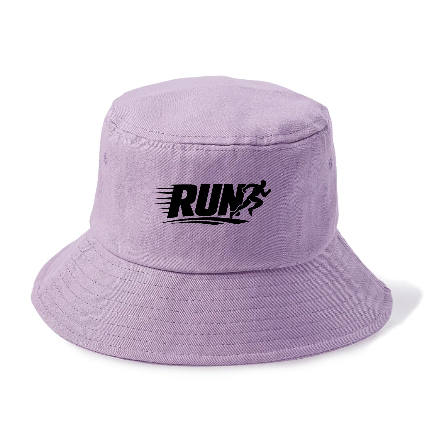 Bold typography design - "RUN" - cardio life, runner identity - Bucket Hat - Purple