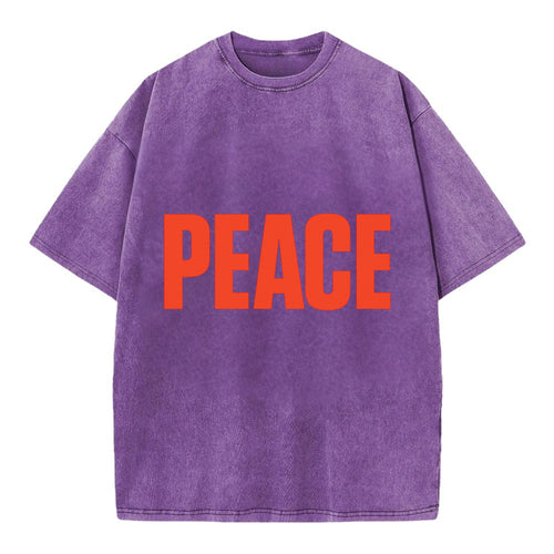 Bold typography design - PEACE - inner calm, tranquility, serenity - Vintage T-shirt