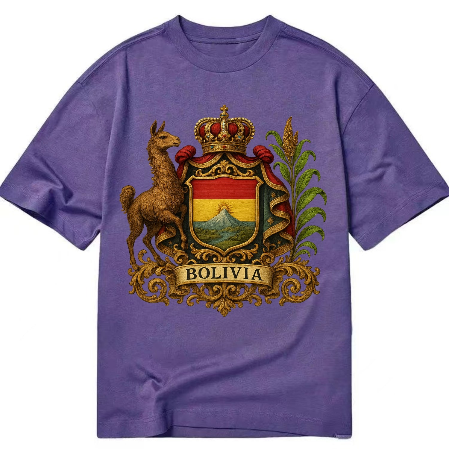 Bolivia Royal Logo  - Classic T-shirt - Purple