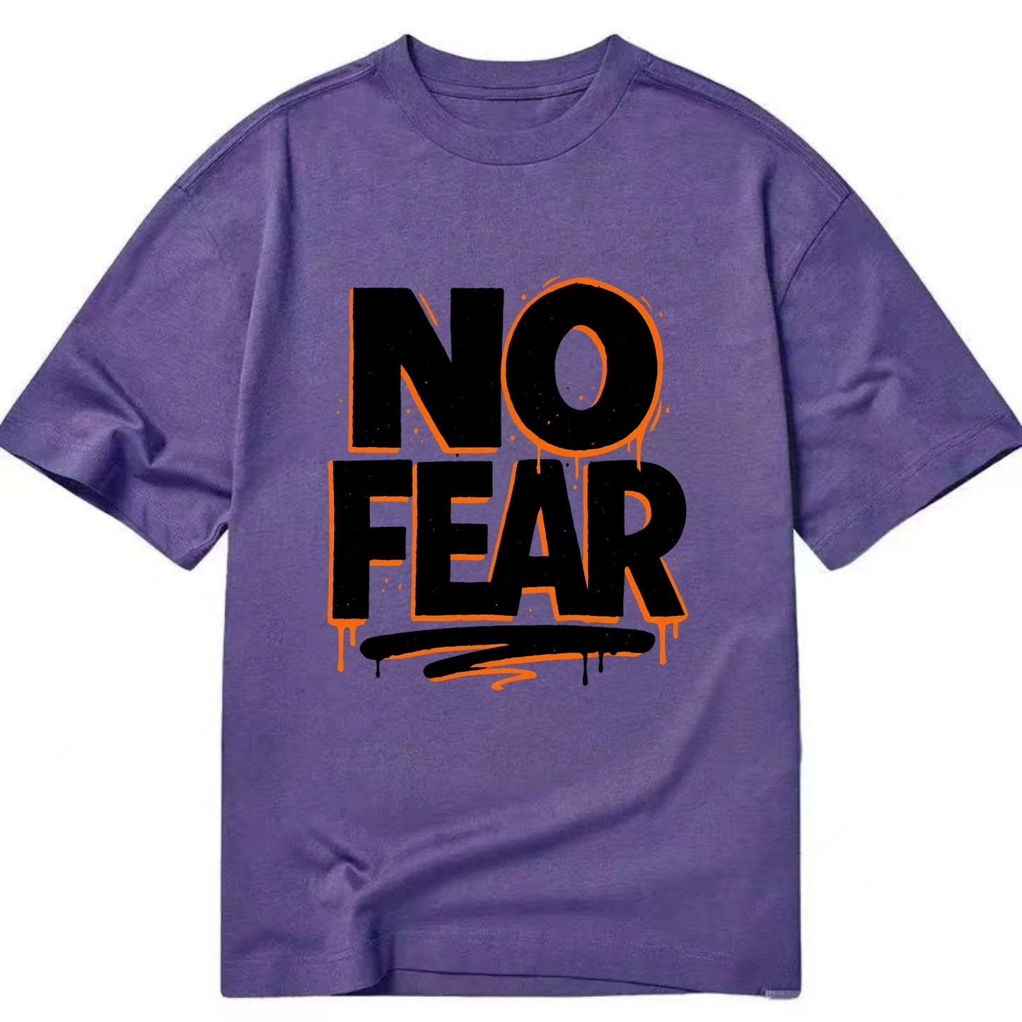 Bold typography design - "NO FEAR" - courage, bravery - Classic T-shirt - Purple