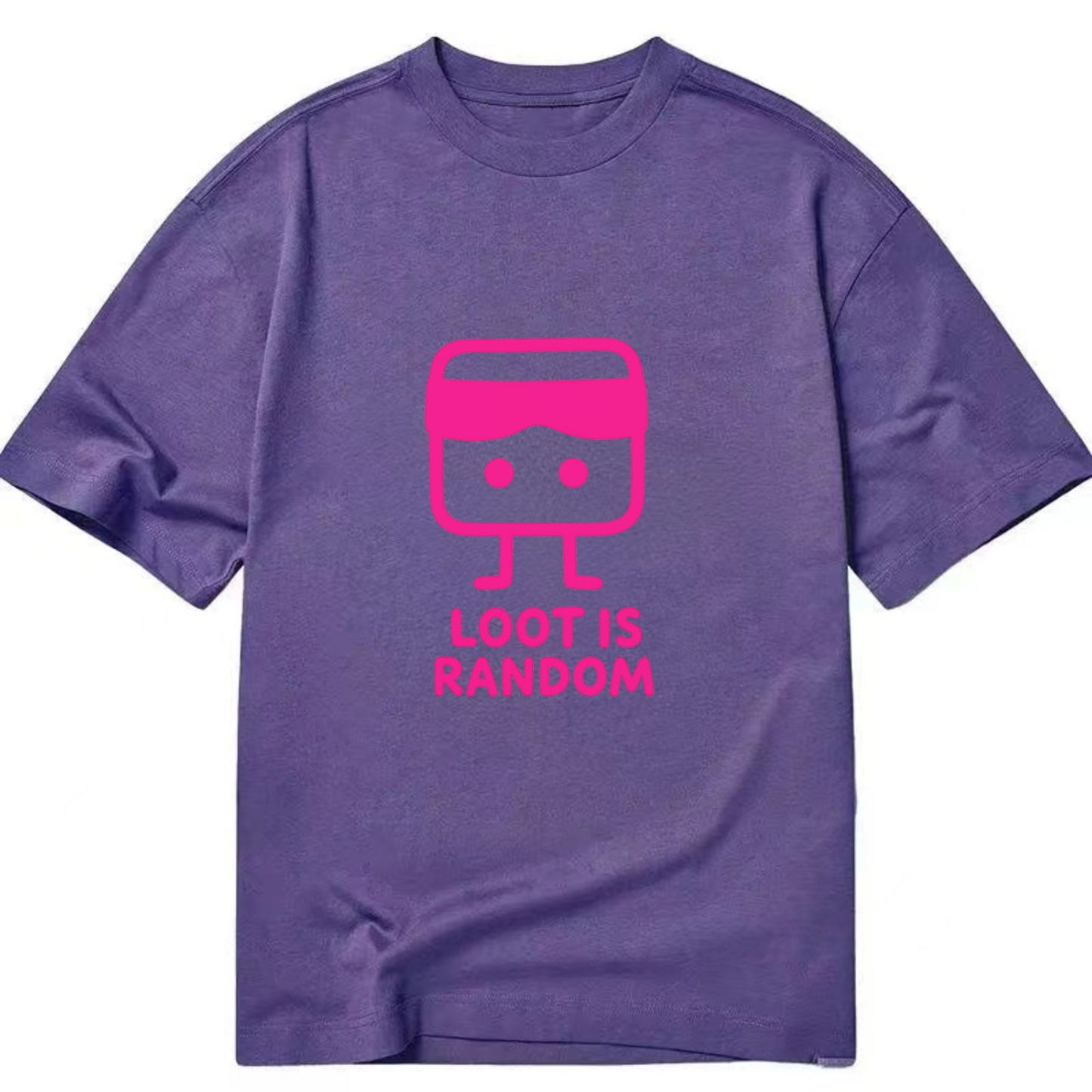 LOOT IS RANDOM | Dice wearing blindfold - Classic T-shirt - Purple