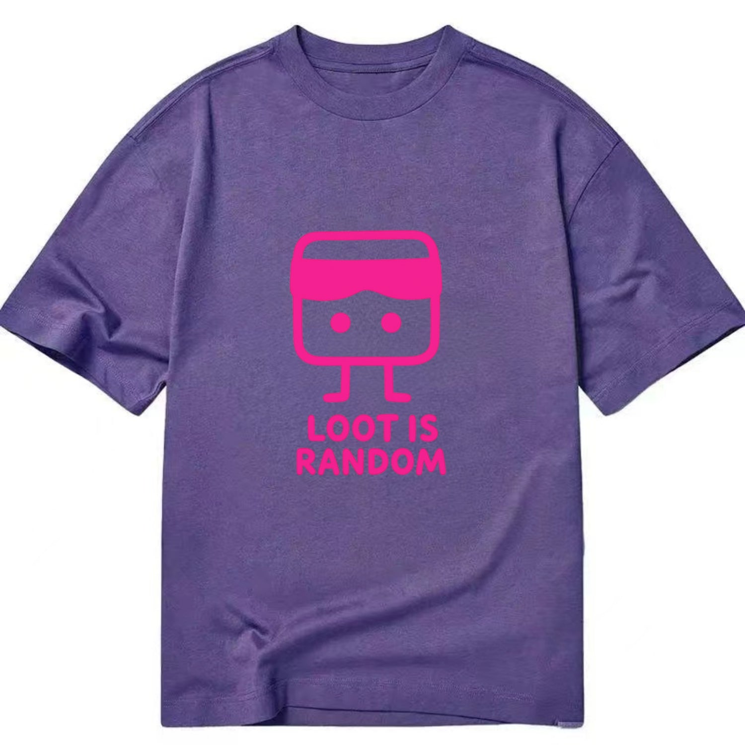 LOOT IS RANDOM | Dice wearing blindfold - Classic T-shirt - Purple