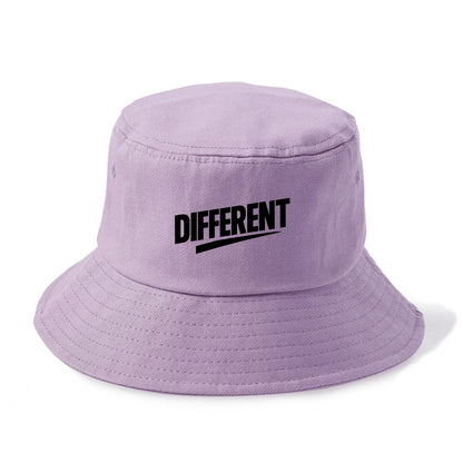 Bold typography design - "DIFFERENT" - standing out, not following crowd - Bucket Hat - Purple