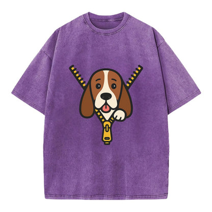 Basset Hound - Vintage T-shirt - Purple