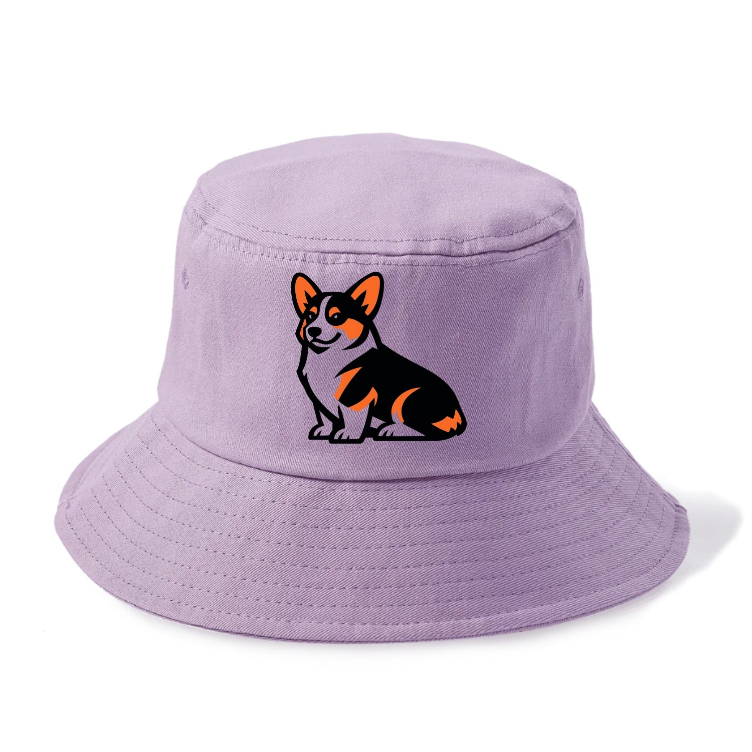 Tricolor Corgi Charm - Bucket Hat - Purple