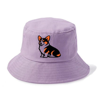 Tricolor Corgi Charm - Bucket Hat - Purple