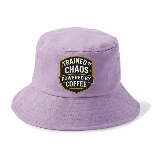 Trained by chaos, powered by coffee - Bucket Hat