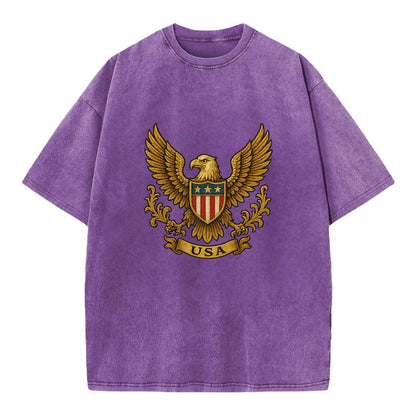 Usa Heritage Eagle 3 - Vintage T-shirt - Purple