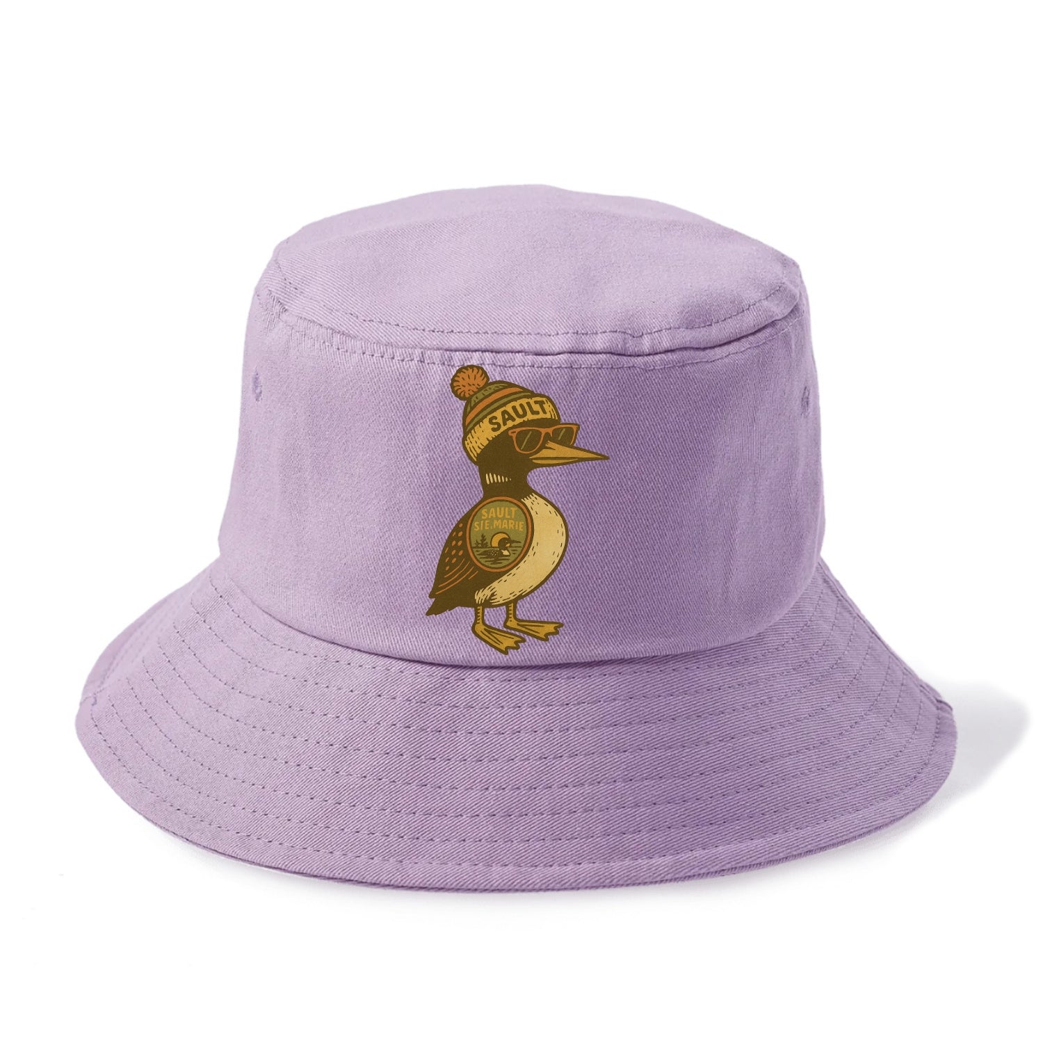 Sault Ste Marie Loon wearing Sault beani - Bucket Hat - Purple