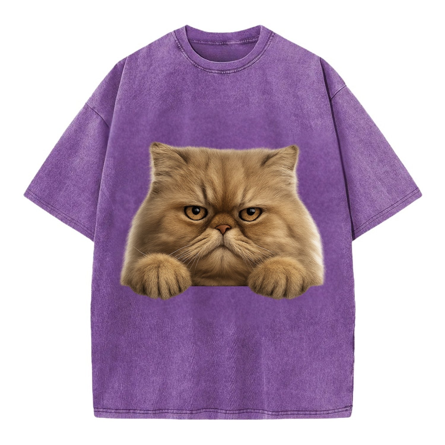 Persian Cat  - Vintage T-shirt - Purple