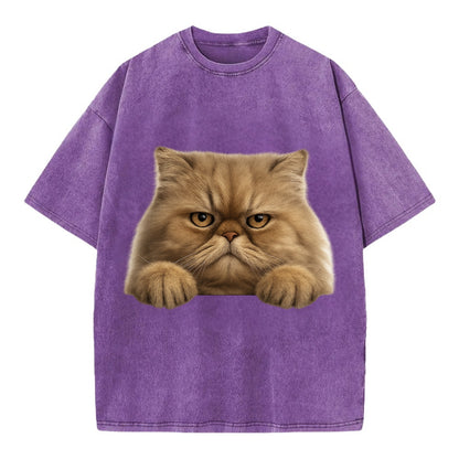 Persian Cat  - Vintage T-shirt - Purple