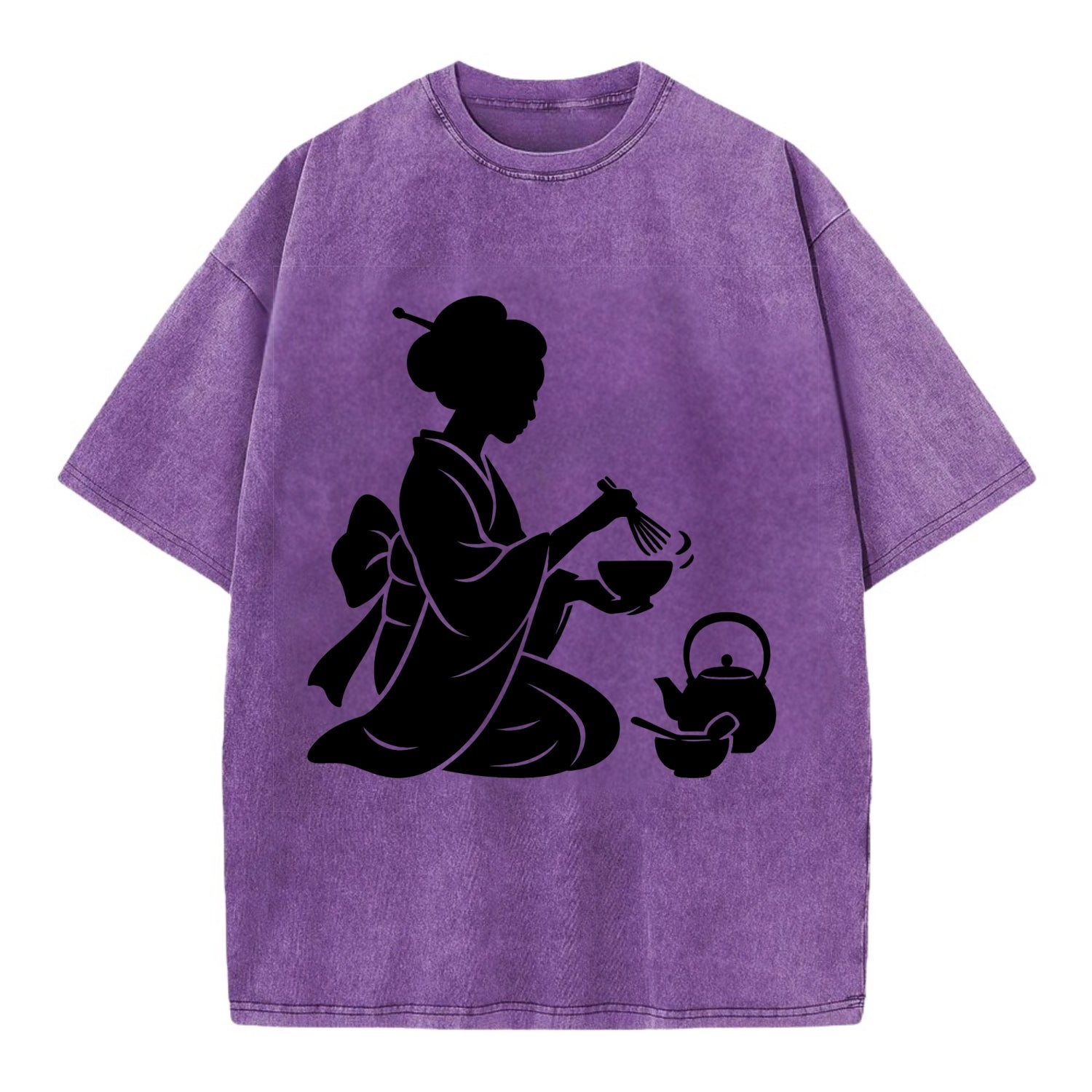Geisha traditional tea ceremony - Vintage T-shirt - Purple