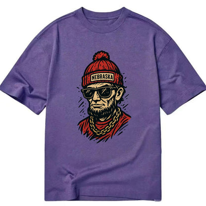 Lincoln Cornhusker wearing Nebraska bean - Classic T-shirt - Purple