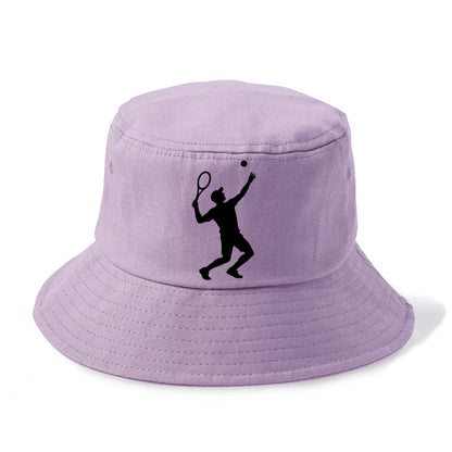 Tennis player serving powerful shot - Bucket Hat - Purple