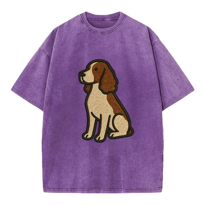 English Springer Spaniel - Modern spanie - Vintage T-shirt - Purple