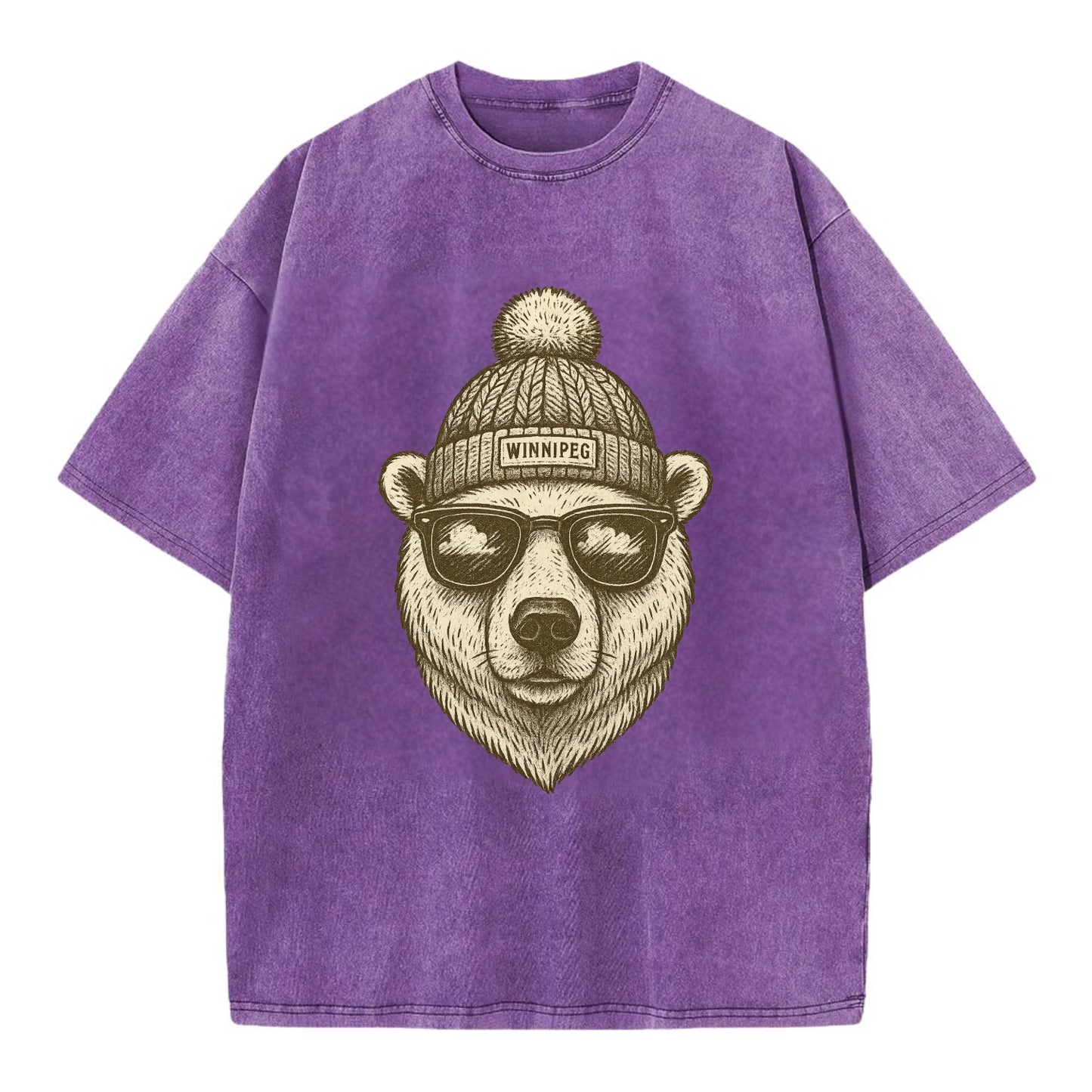 Winnipeg Polar Bear wearing Winnipeg bea - Vintage T-shirt - Purple
