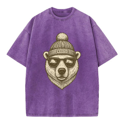 Winnipeg Polar Bear wearing Winnipeg bea - Vintage T-shirt - Purple