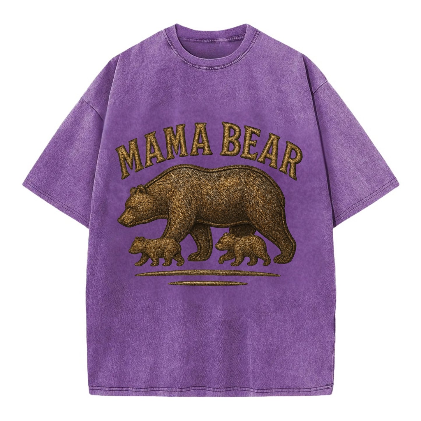Mama Bear  - Vintage T-shirt - Purple