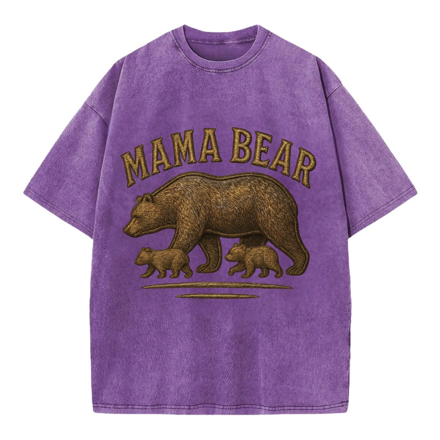 Mama Bear  - Vintage T-shirt - Purple