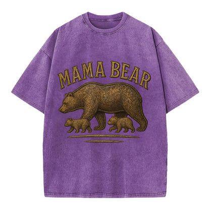 Mama Bear  - Vintage T-shirt - Purple