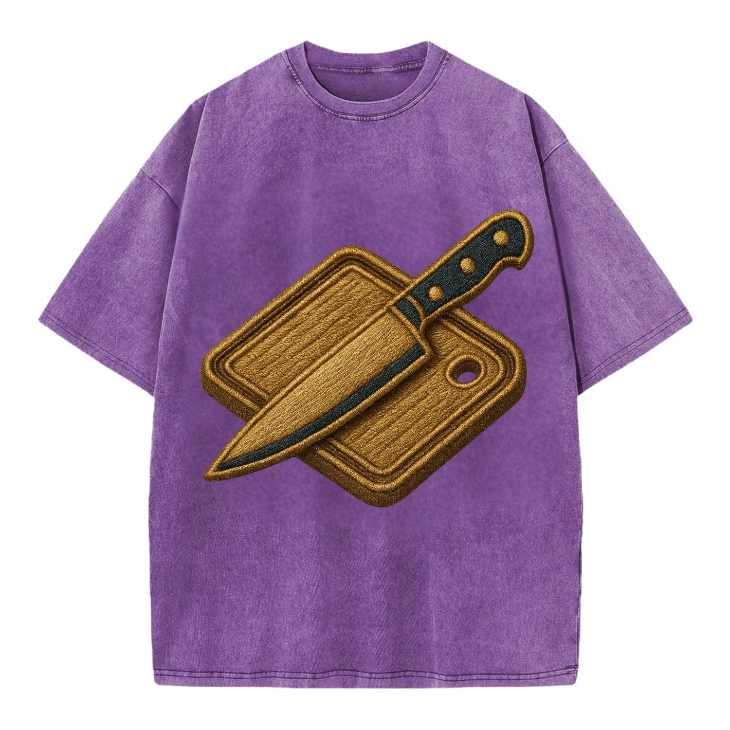 Chef knife with cutting board - culinary enthusiast - Vintage T-shirt - Purple