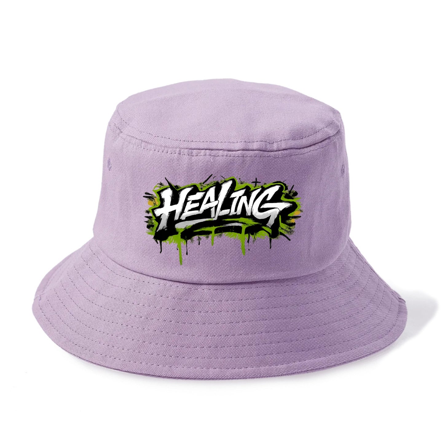 Bold typography design - "HEALING" - in recovery, getting better - Bucket Hat - Purple