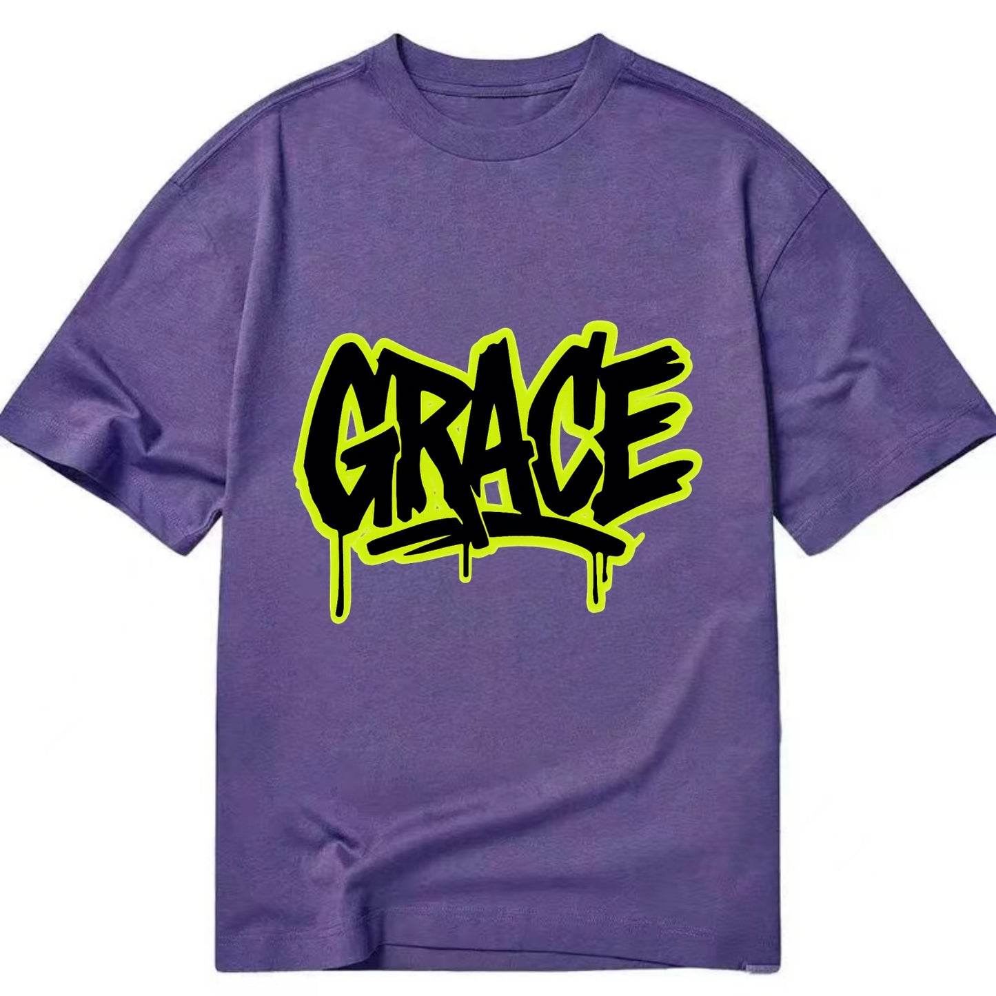 Bold typography design - "GRACE" - elegance under pressure, divine favor - Classic T-shirt - Purple