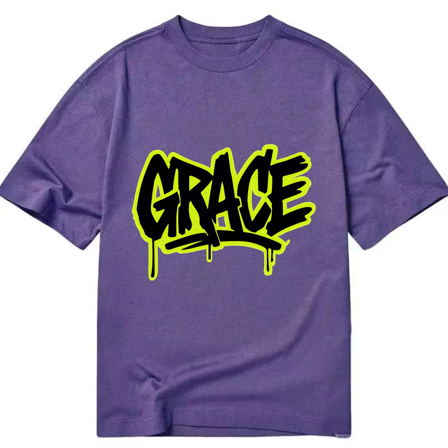 Bold typography design - "GRACE" - elegance under pressure, divine favor - Classic T-shirt - Purple