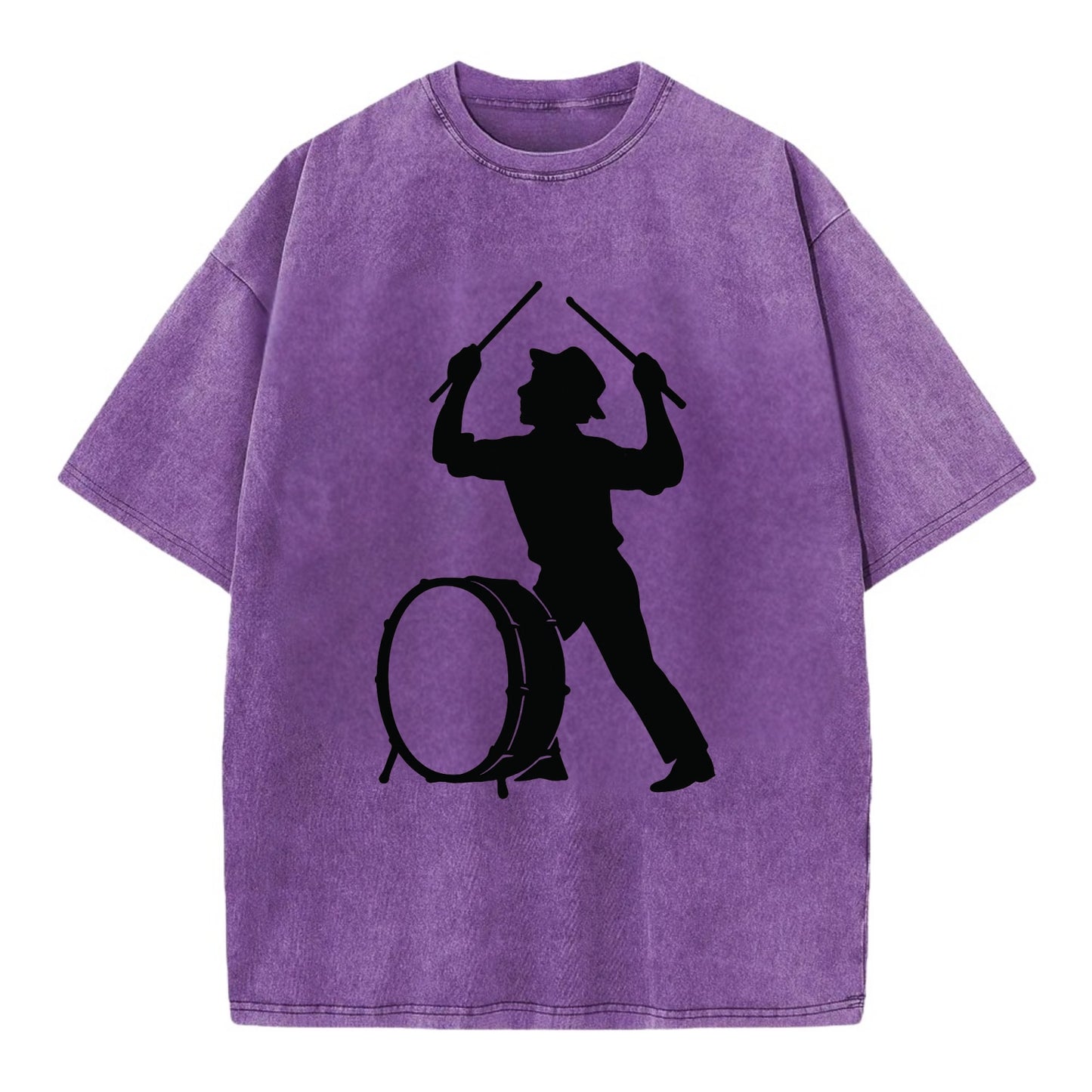 Drummer with drumsticks raised high - Vintage T-shirt - Purple