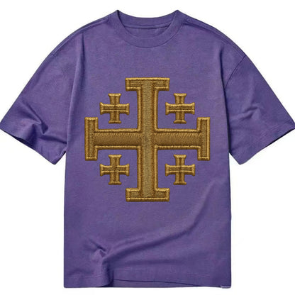 Jerusalem Cross  - Classic T-shirt - Purple