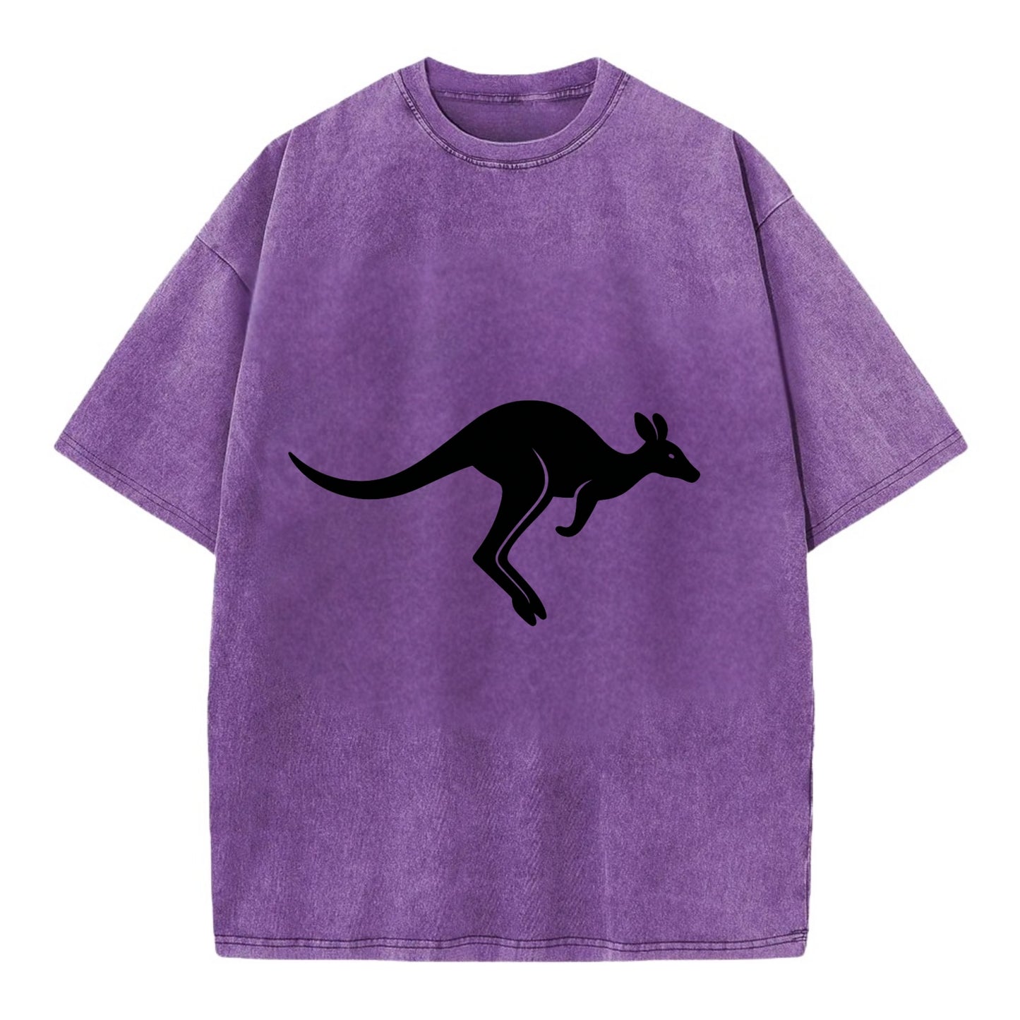 Kangaroo leaping across outback - Vintage T-shirt - Purple