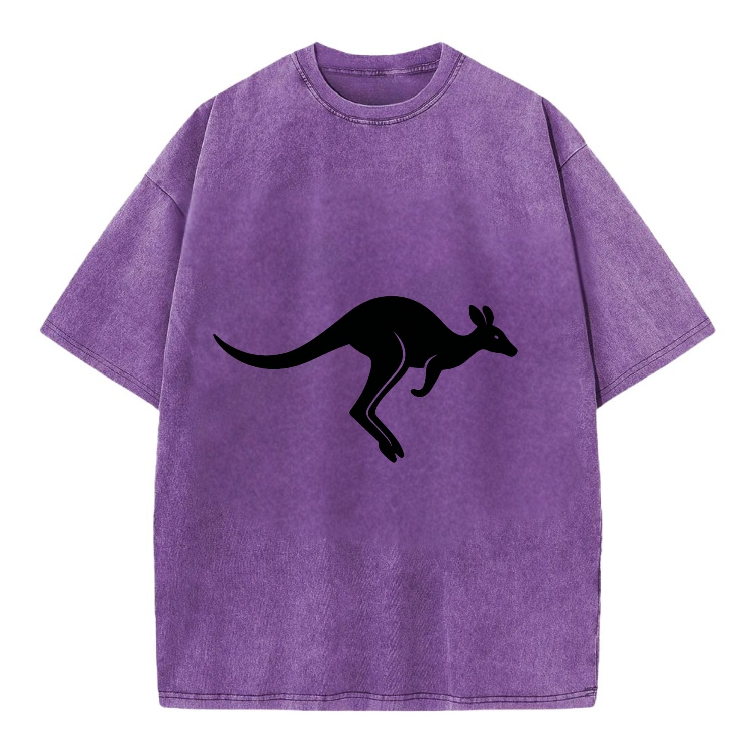 Kangaroo leaping across outback - Vintage T-shirt - Purple