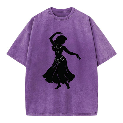Belly dancer graceful gesture - Vintage T-shirt - Purple