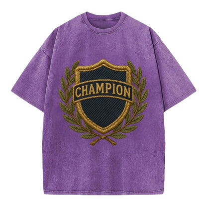 Champion Shield  - Vintage T-shirt - Purple