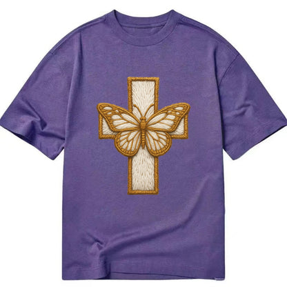 Resurrection Cross  - Classic T-shirt - Purple