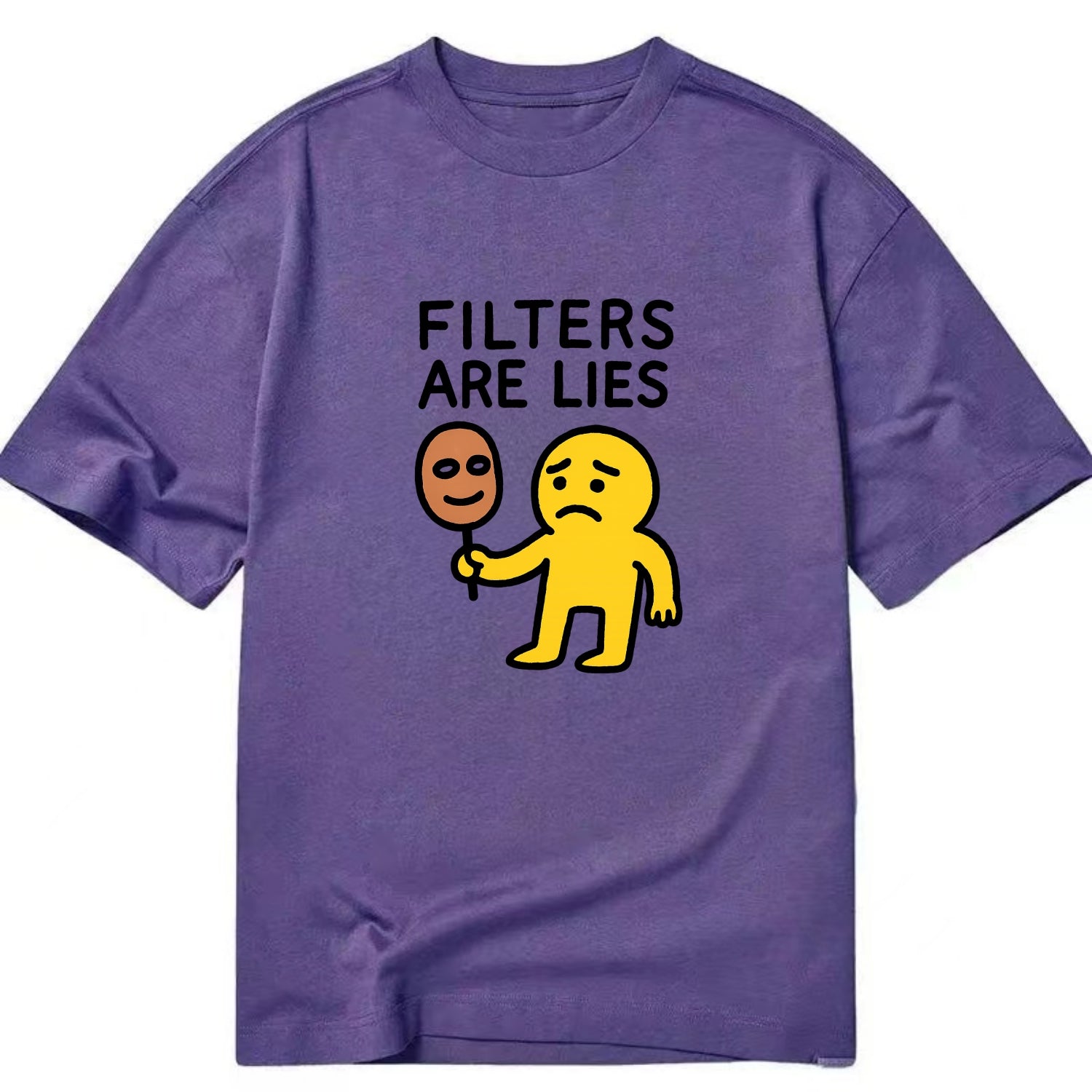 FILTERS ARE LIES | Mask arguing with face - Classic T-shirt - Purple